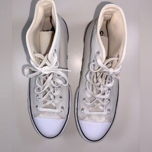Converse All Star White Canvas platform Sneakers